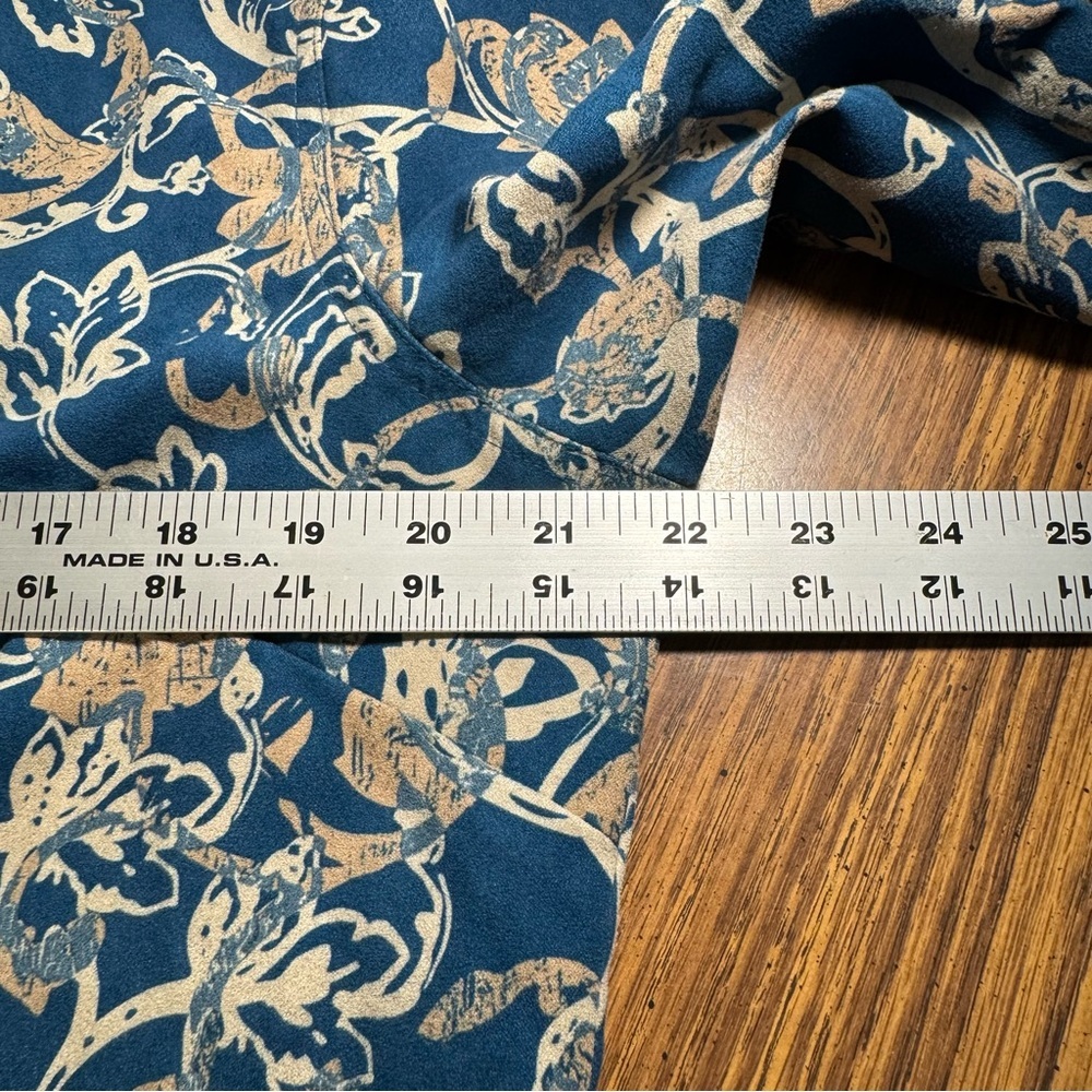 Floral Patterned Button Down Jacket - Blue And Go… - image 6